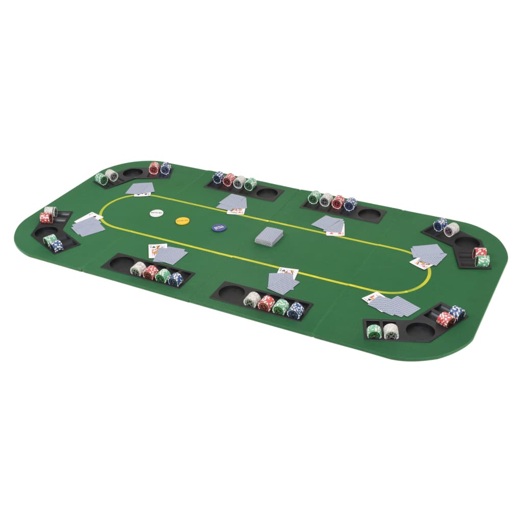 Table de poker pliante 8 joueurs 4 plis rectangulaire vert