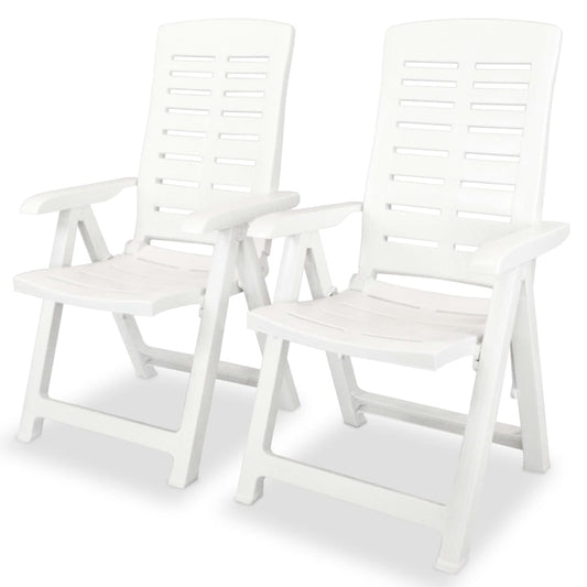 Chaises de jardin inclinables 2 pcs Plastique Blanc