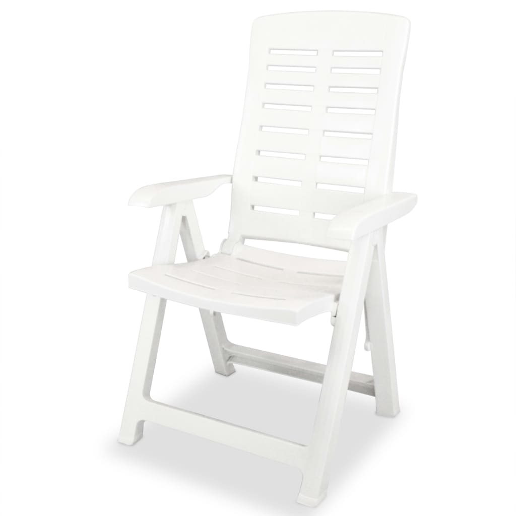 Chaises de jardin inclinables 2 pcs Plastique Blanc