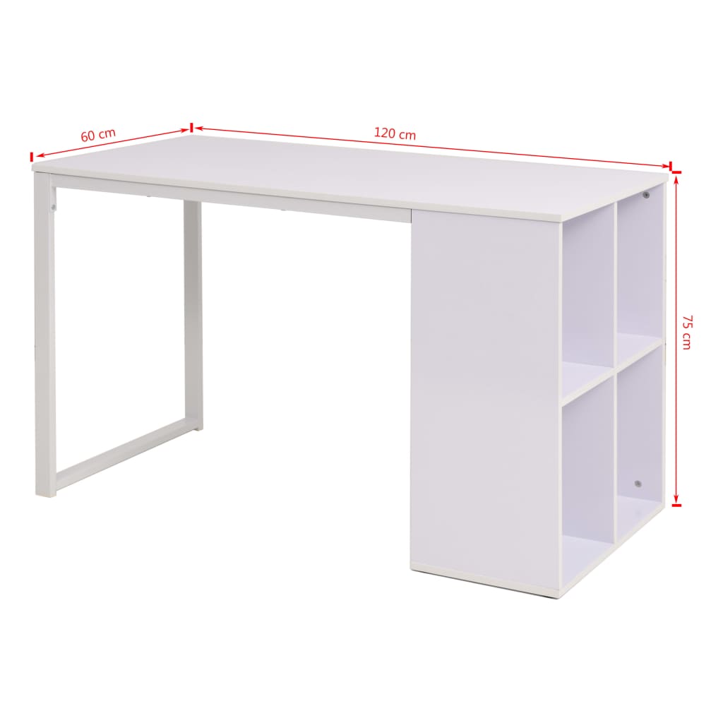 vidaXL Writing Desk 120x60x75 cm White