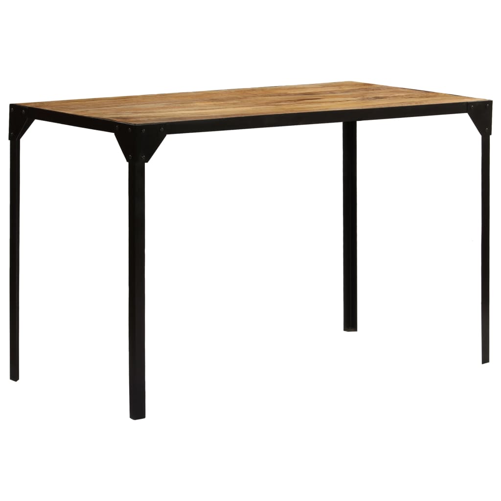 vidaXL Dining Table Solid Rough Mange Wood and Steel 120 cm