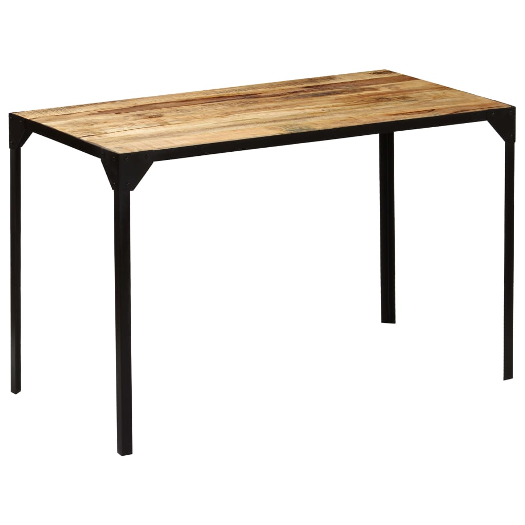 vidaXL Dining Table Solid Rough Mange Wood and Steel 120 cm