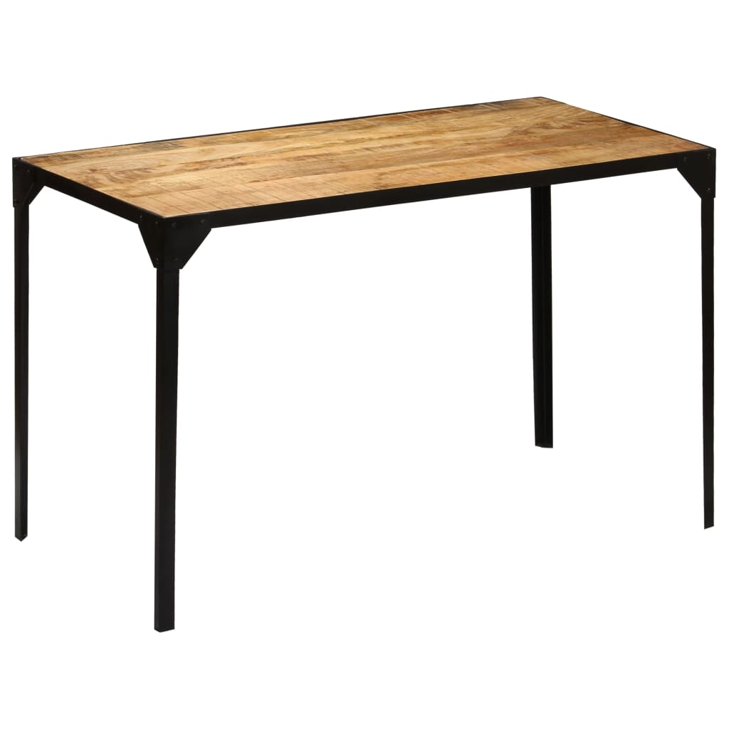 vidaXL Dining Table Solid Rough Mange Wood and Steel 120 cm