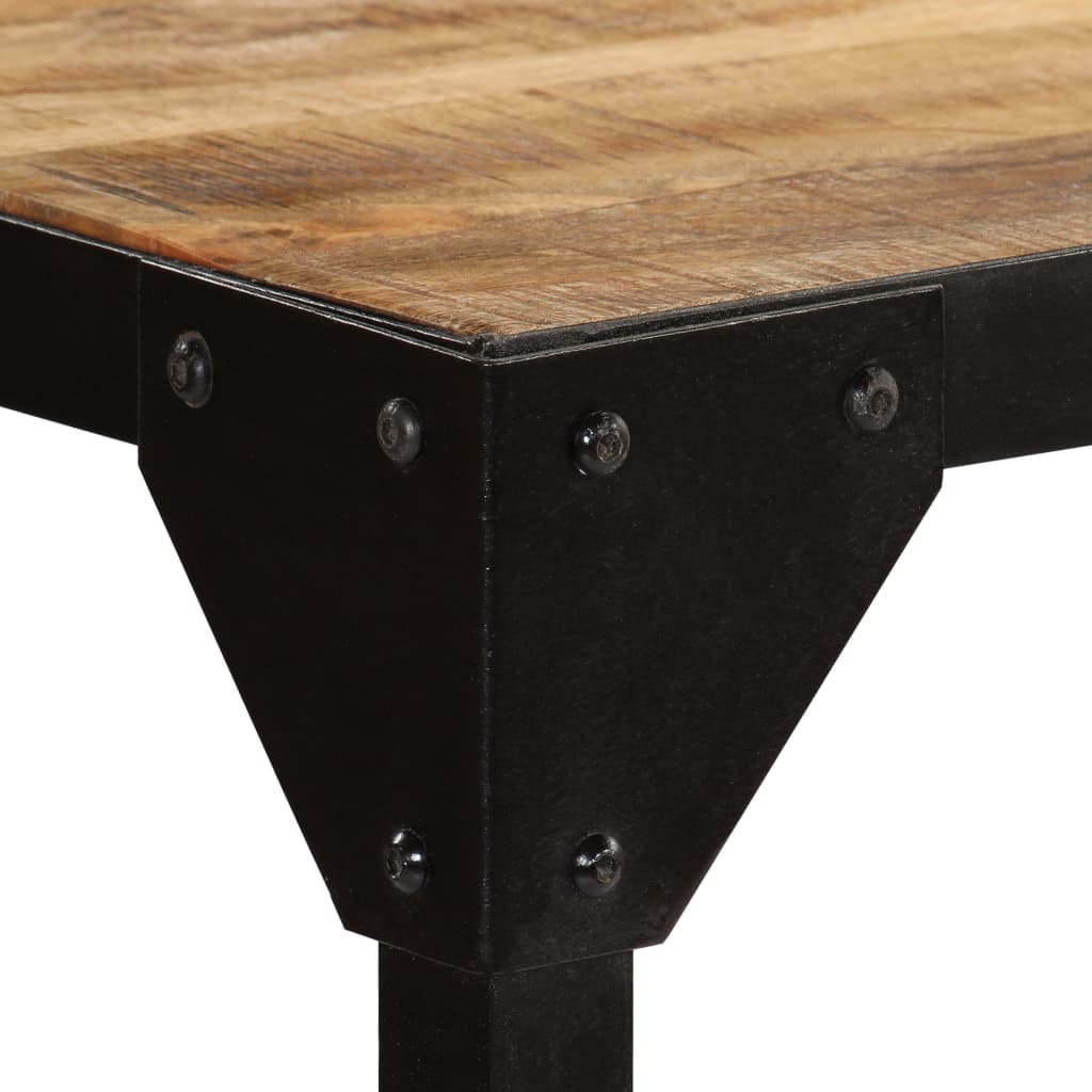 vidaXL Dining Table Solid Rough Mange Wood and Steel 120 cm