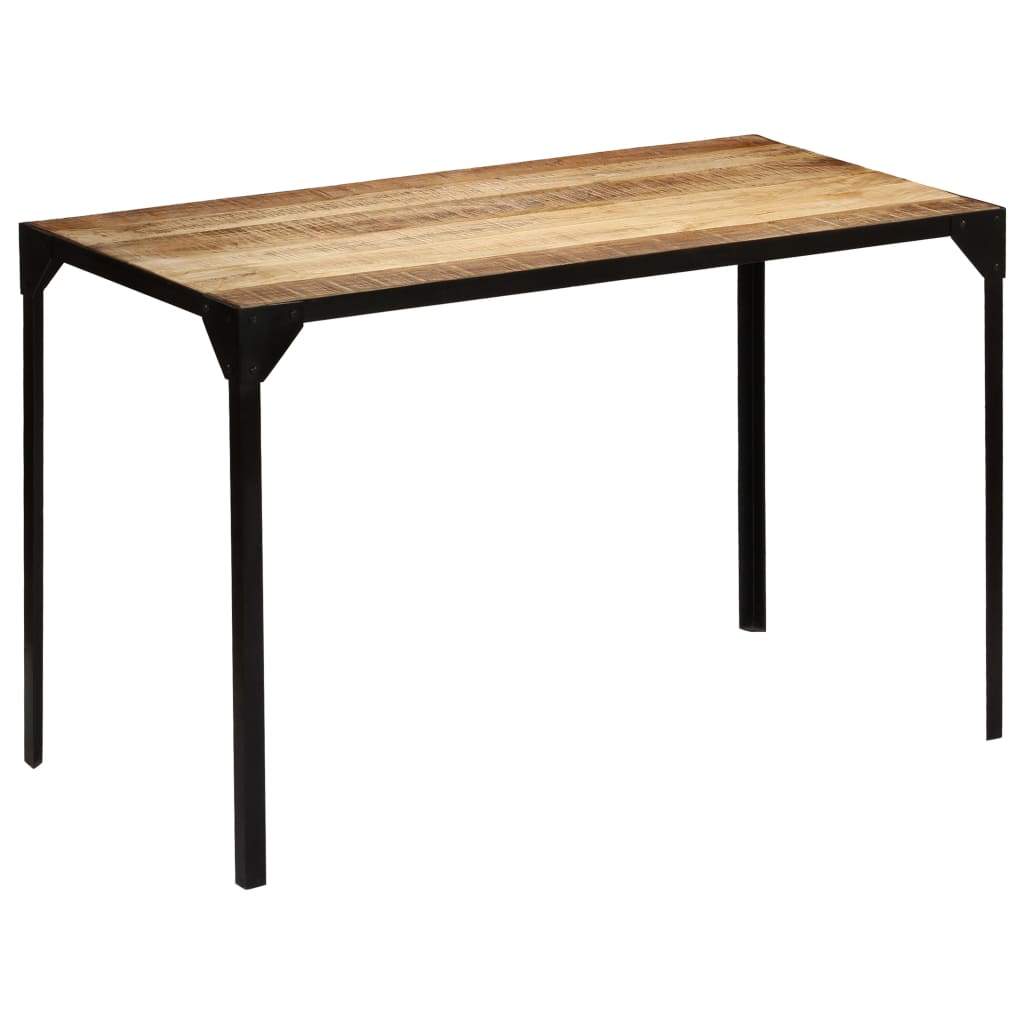 vidaXL Dining Table Solid Rough Mange Wood and Steel 120 cm