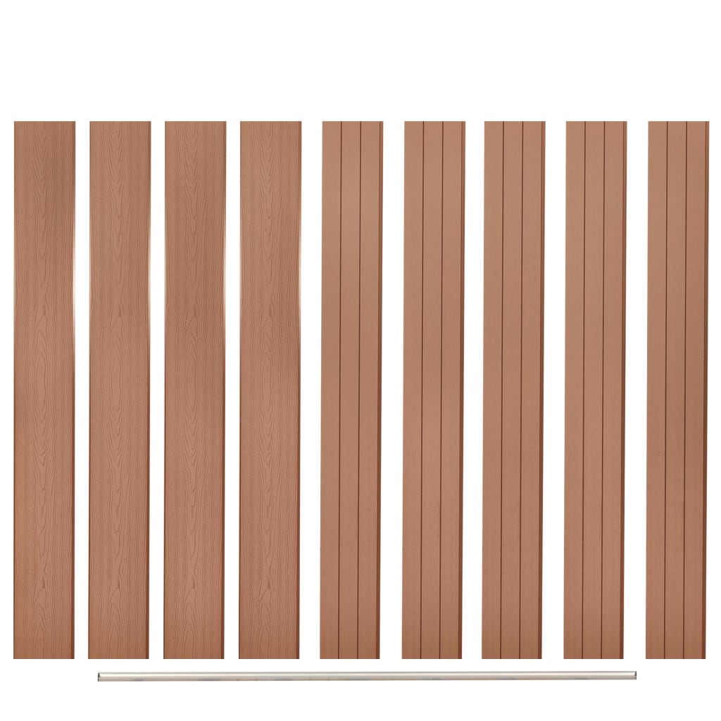 Planches de clôture de rechange 9 pcs WPC 170 cm Marron