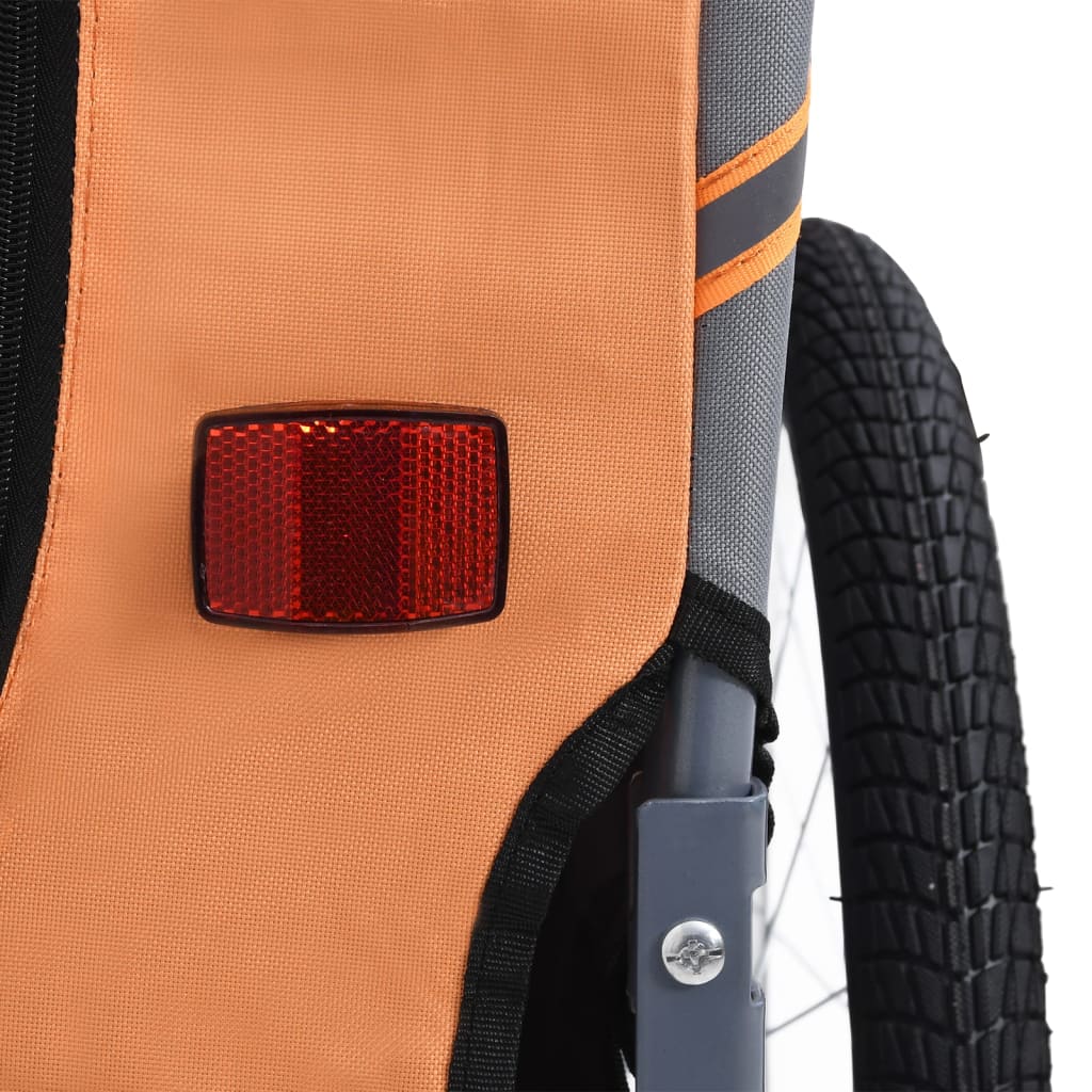 Dog Bike Trailer Orange and Grey - Upclimb Ltd