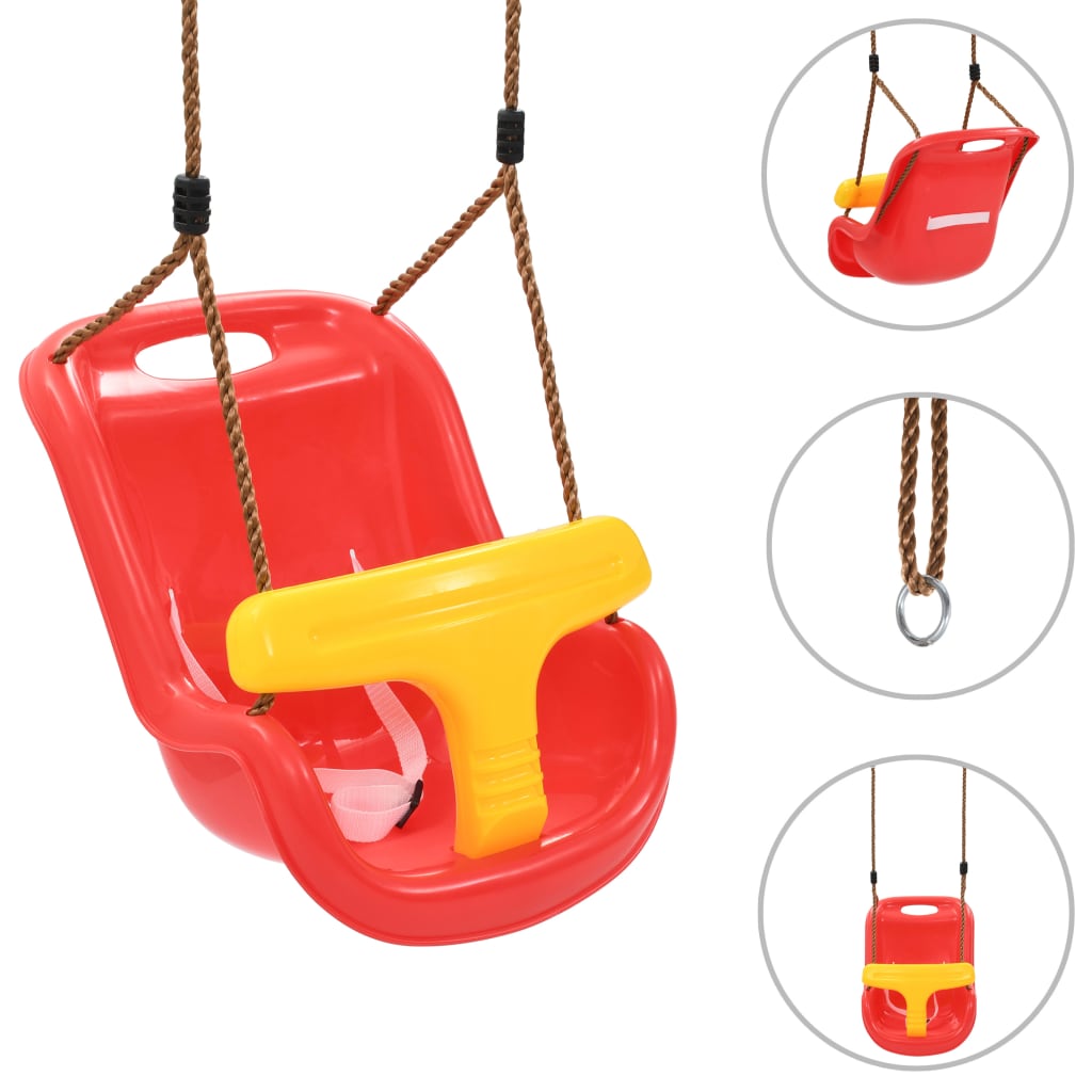 Baby Swing with Safety Belt PP Red - Upclimb Ltd