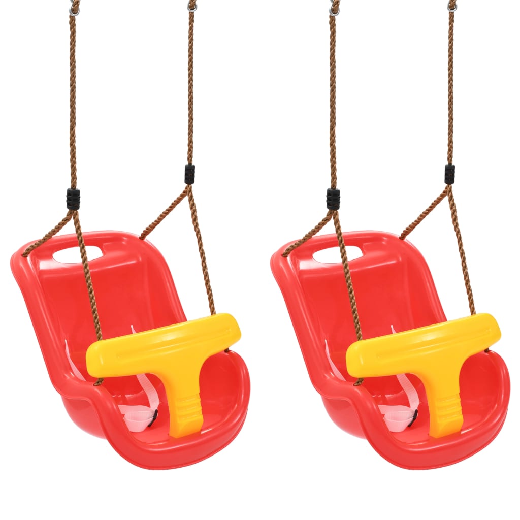 Baby Swings 2 pcs with Safety Belt PP Red - Upclimb Ltd