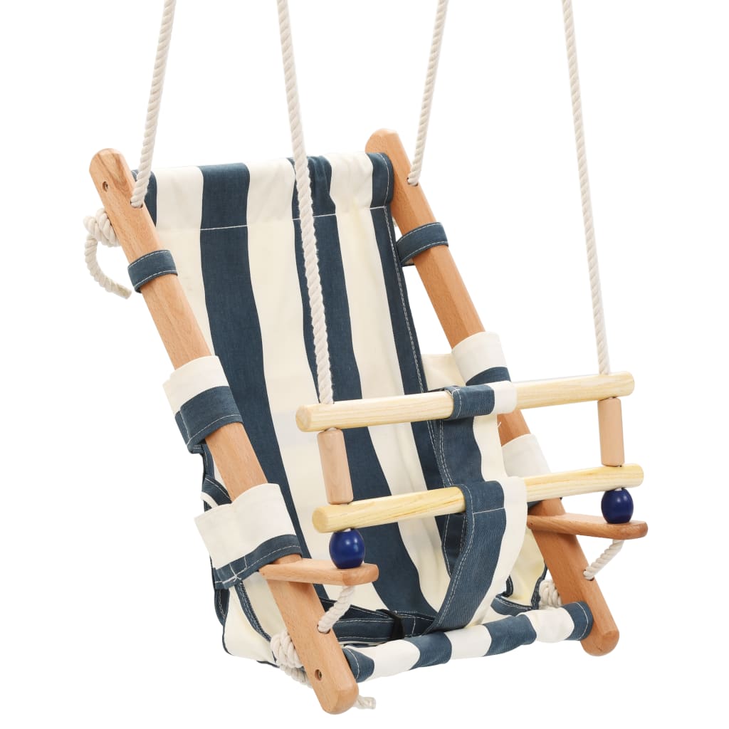 Baby Swing with Safety Belt Cotton Wood Blue - Upclimb Ltd