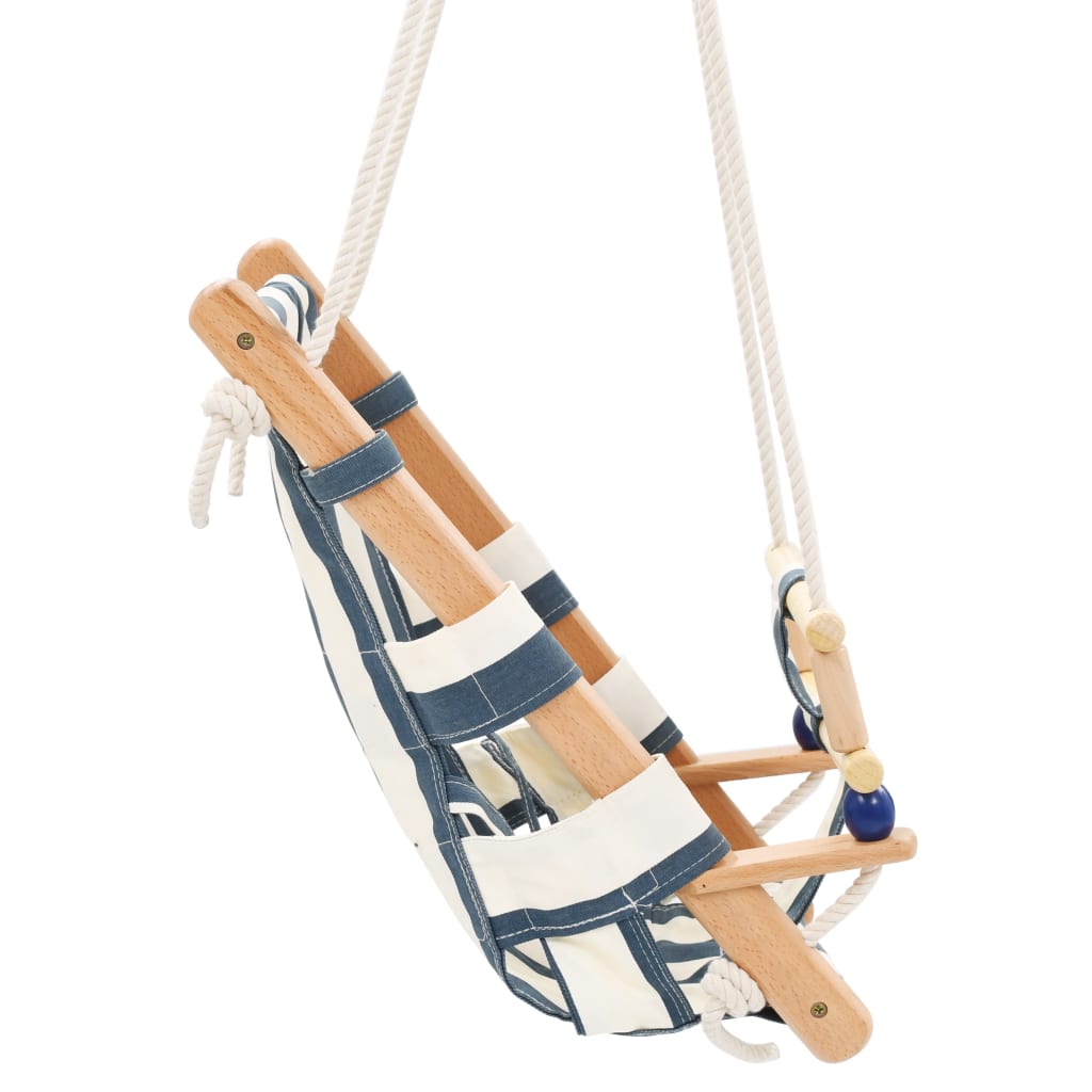 Baby Swing with Safety Belt Cotton Wood Blue - Upclimb Ltd