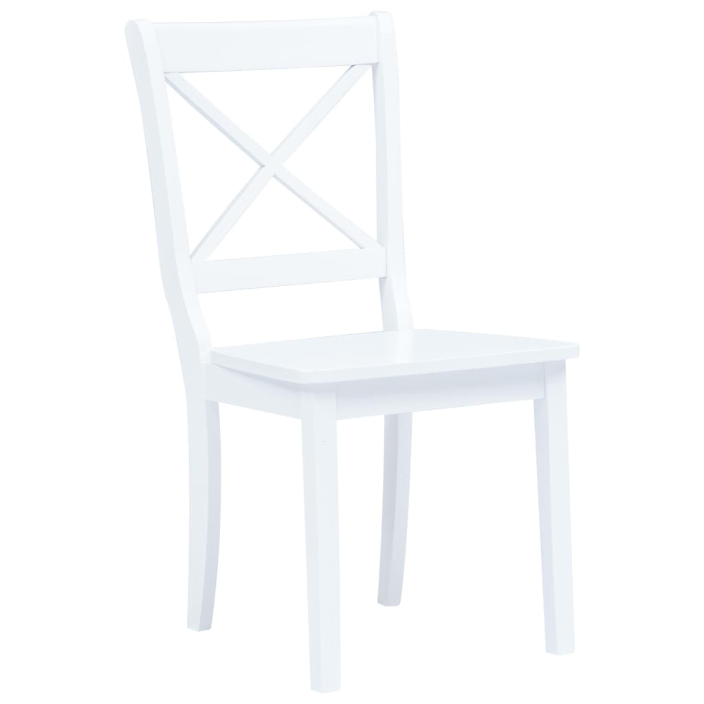 vidaXL Dining Chairs 4 pcs White Solid Rubber Wood