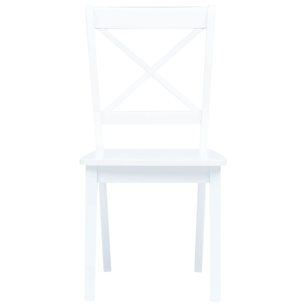 vidaXL Dining Chairs 4 pcs White Solid Rubber Wood