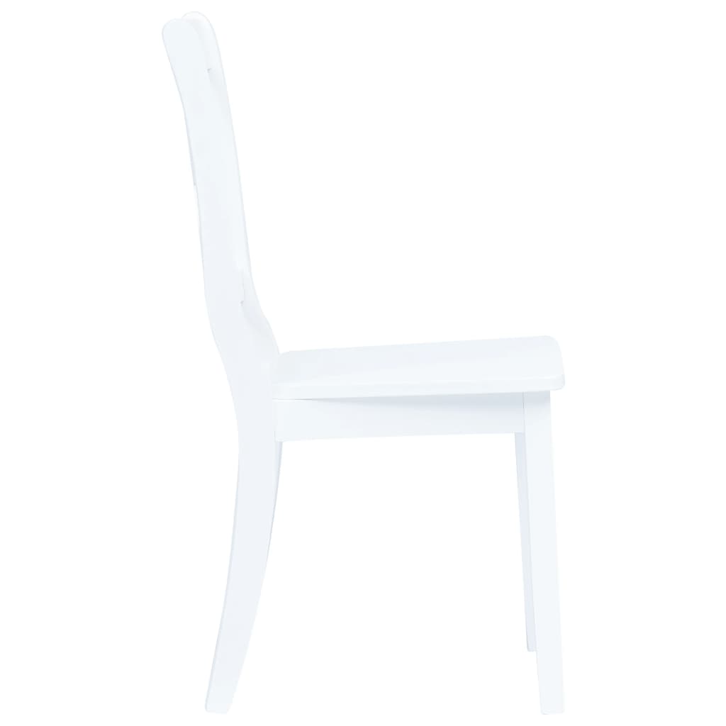 vidaXL Dining Chairs 4 pcs White Solid Rubber Wood