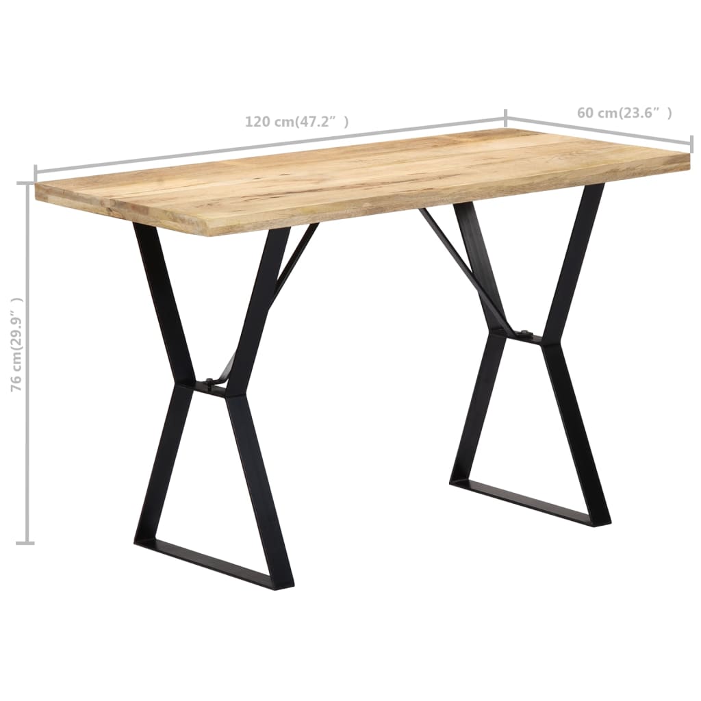 vidaXL Dining Table 120x60x76 cm Solid Mango Wood