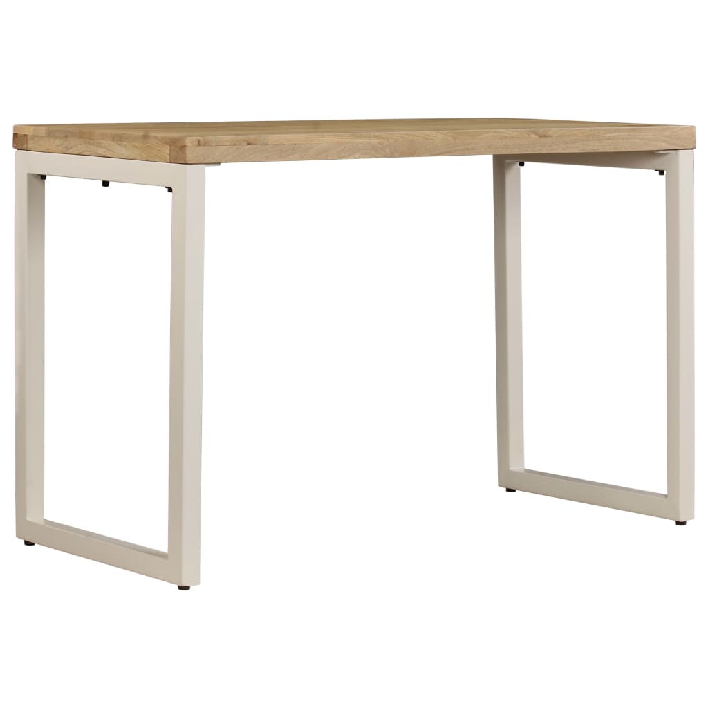 vidaXL Dining Table 115x55x76 cm Solid Mango Wood and Steel