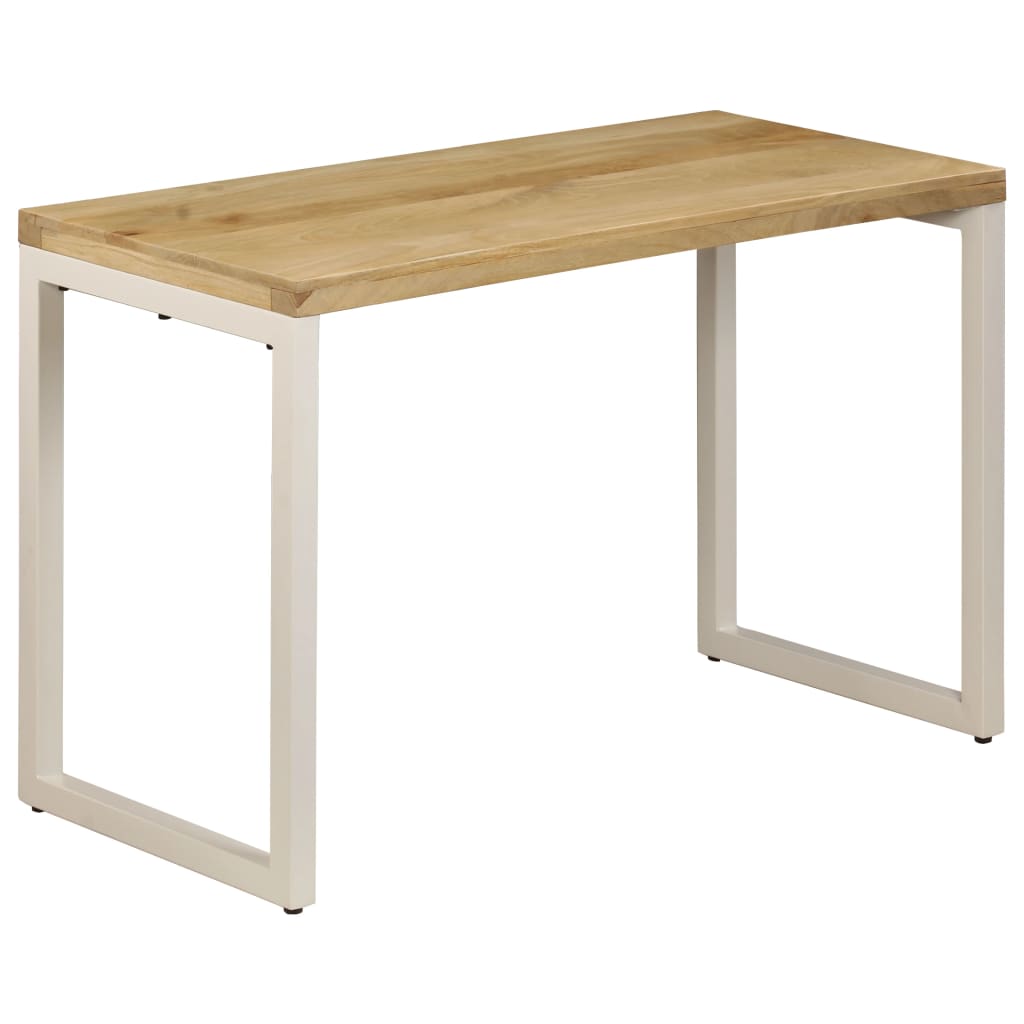 vidaXL Dining Table 115x55x76 cm Solid Mango Wood and Steel