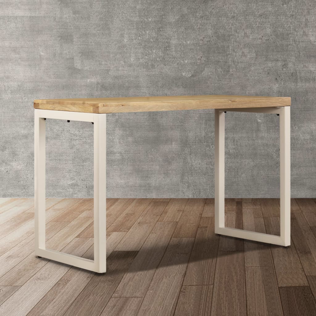 vidaXL Dining Table 115x55x76 cm Solid Mango Wood and Steel