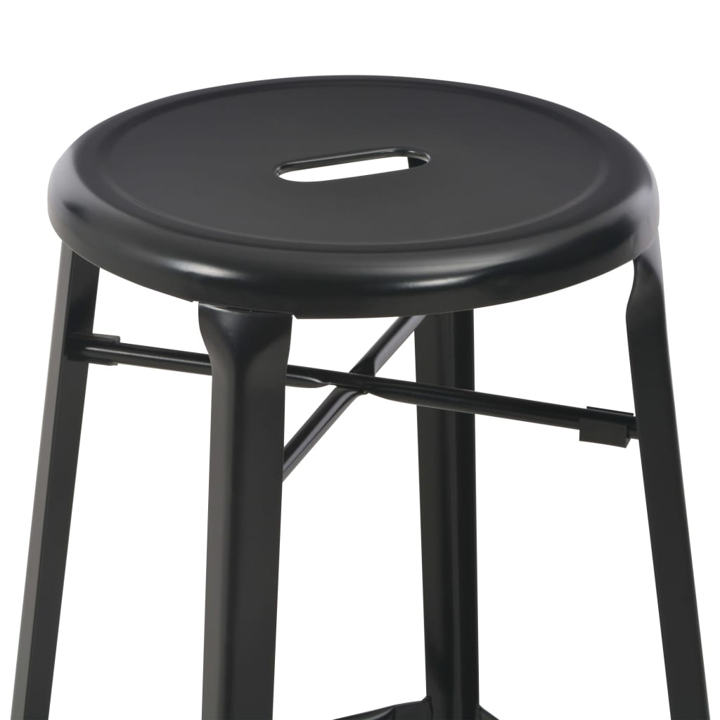 vidaXL Bar Stools 2 pcs Black Steel