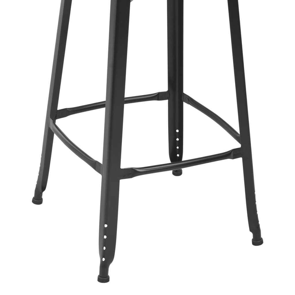 vidaXL Bar Stools 2 pcs Black Steel