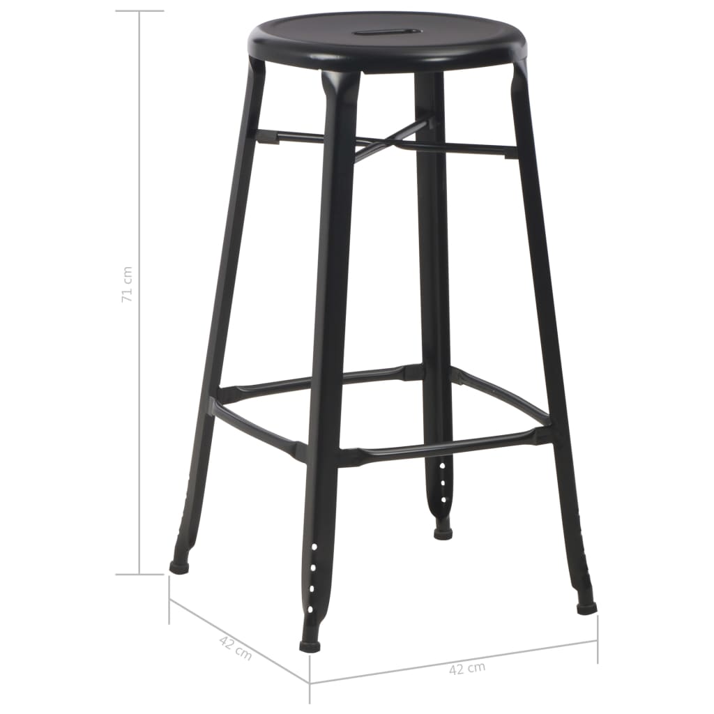 vidaXL Bar Stools 2 pcs Black Steel