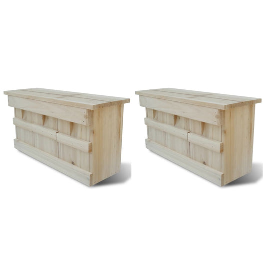 vidaXL Sparrow Houses 2 pcs Wood 44x15.5x21.5 cm