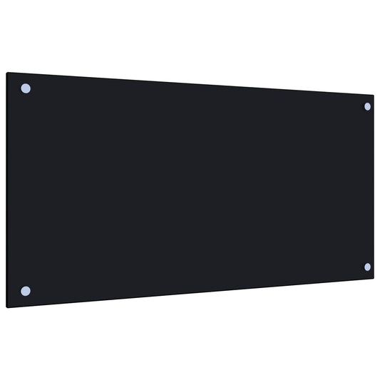 vidaXL Kitchen Backsplash Black 80x40 cm Tempered Glass