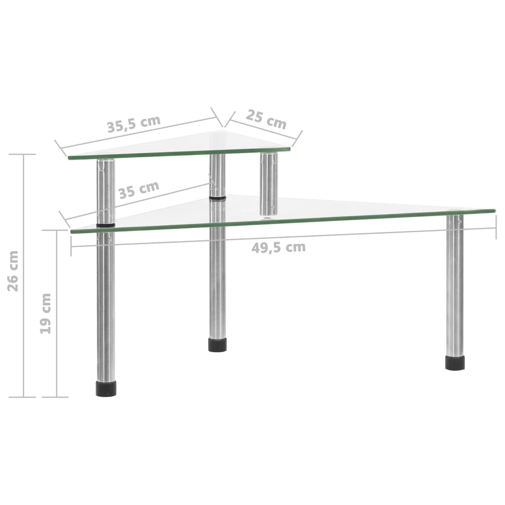 vidaXL Kitchen Shelf Transparent 49.5x35x19 cm Tempered Glass