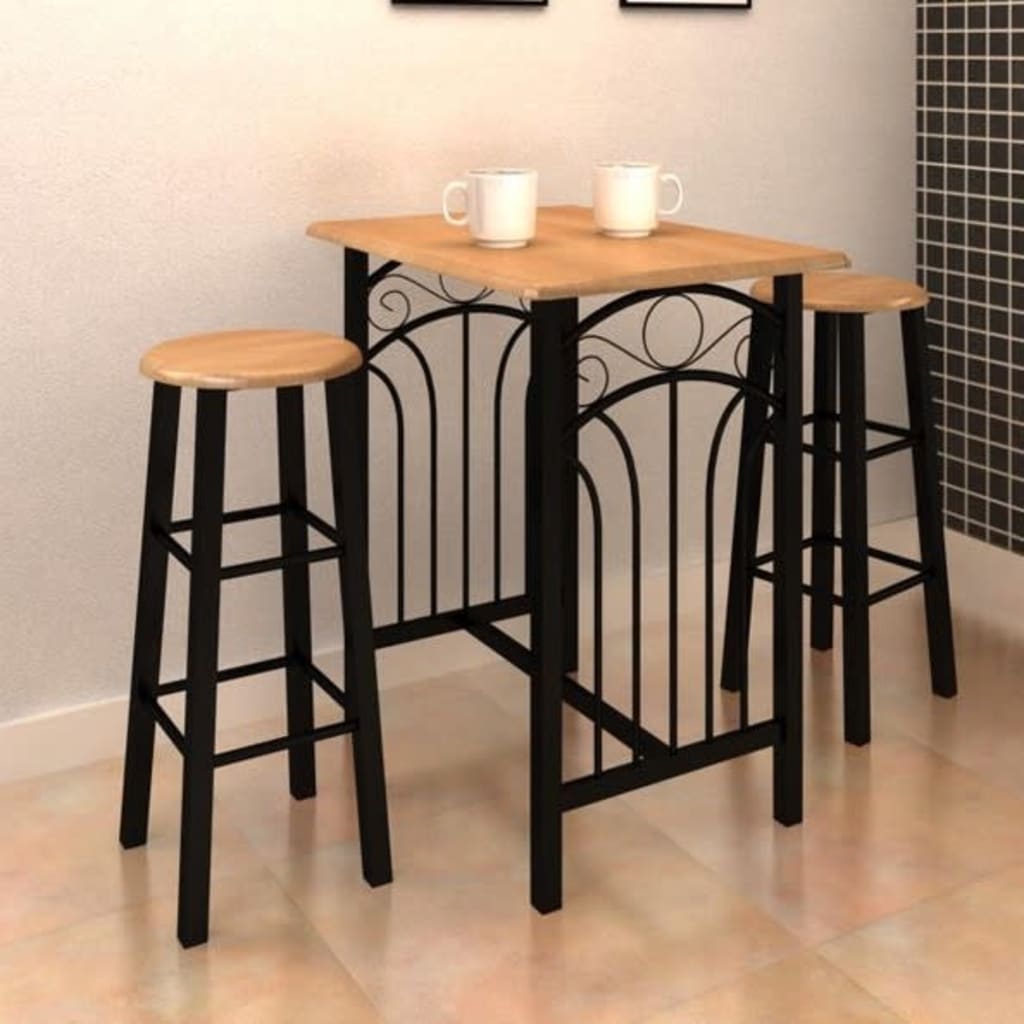 vidaXL Breakfast/Dinner Table Dining Set MDF with Black