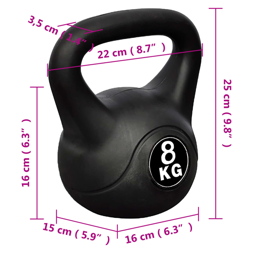 Kettlebell 8 kg Concrete - Upclimb Ltd