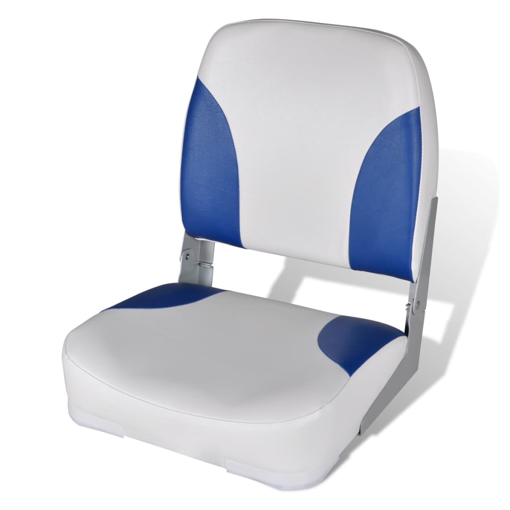 Boat Seat Foldable Backrest With Blue-white Pillow 41x36x48cm - Upclimb Ltd