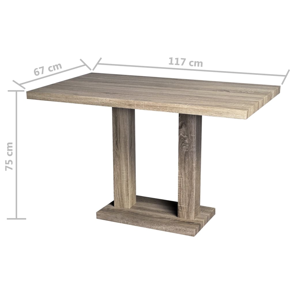 vidaXL Dining Table MDF Oak-look