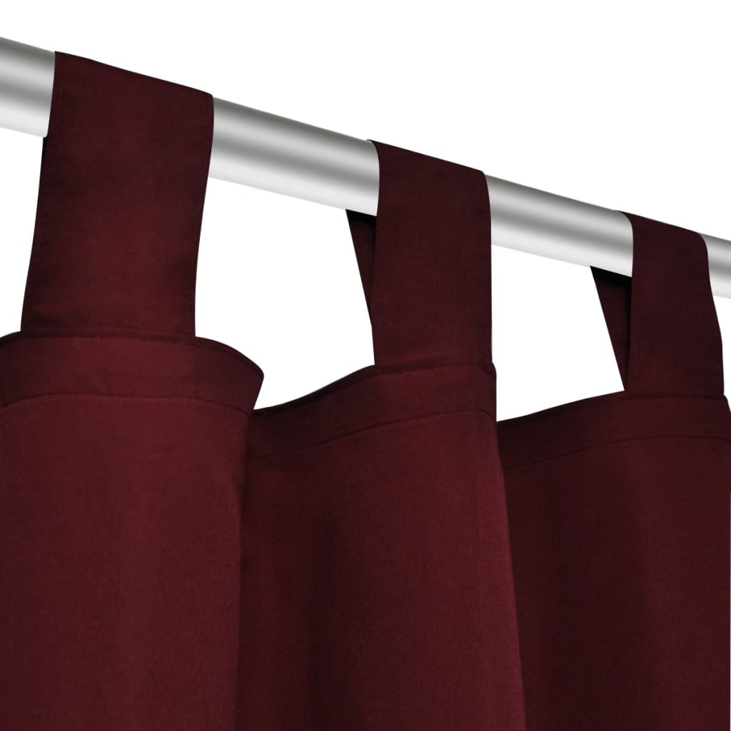 2 pcs Bordeaux Micro-Satin Curtains with Loops 140 x 175 cm