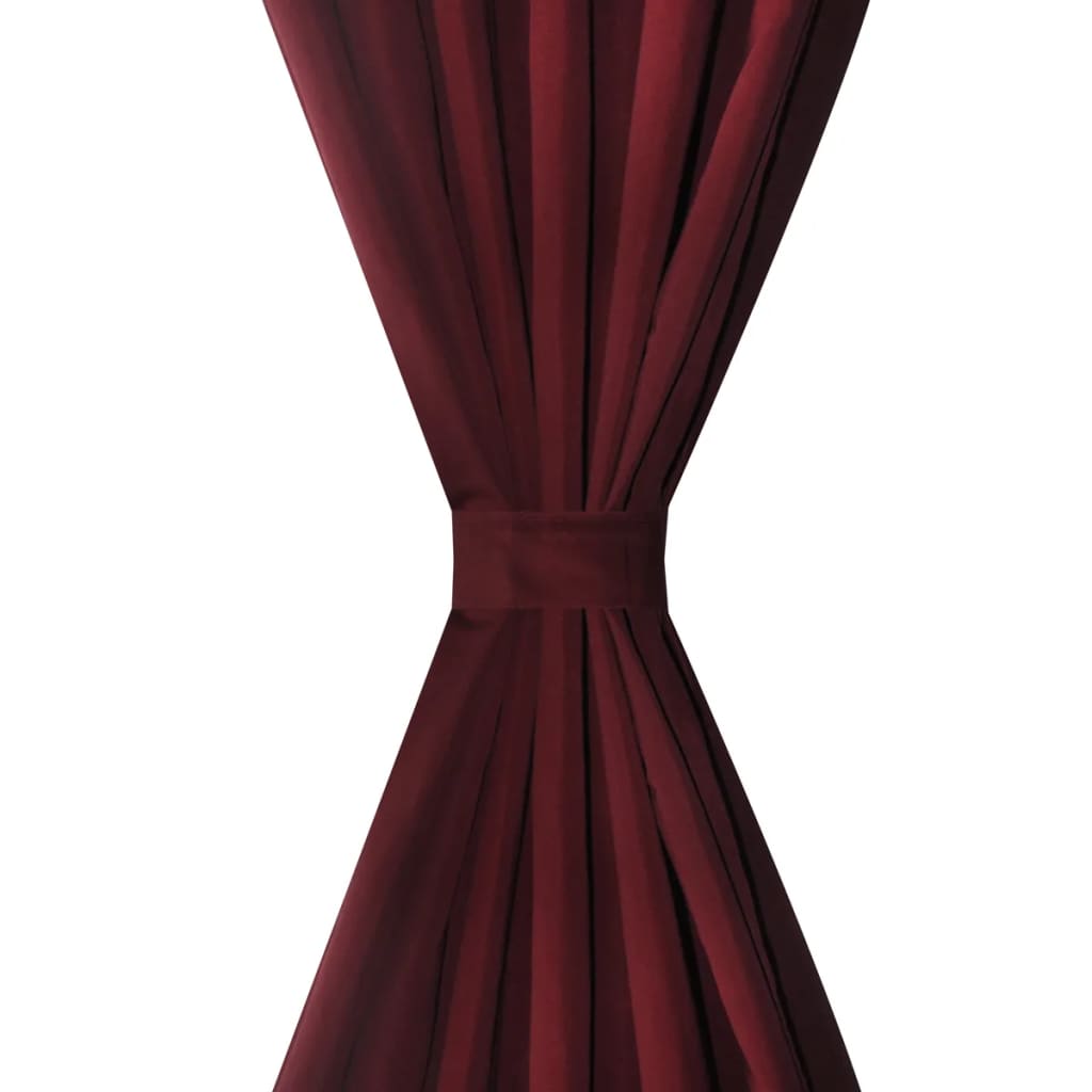 2 pcs Bordeaux Micro-Satin Curtains with Loops 140 x 225 cm