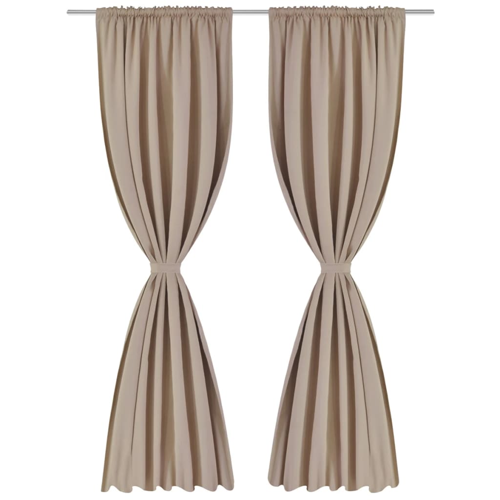 2 pcs Cream Slot-Headed Blackout Curtains 135 x 245 cm