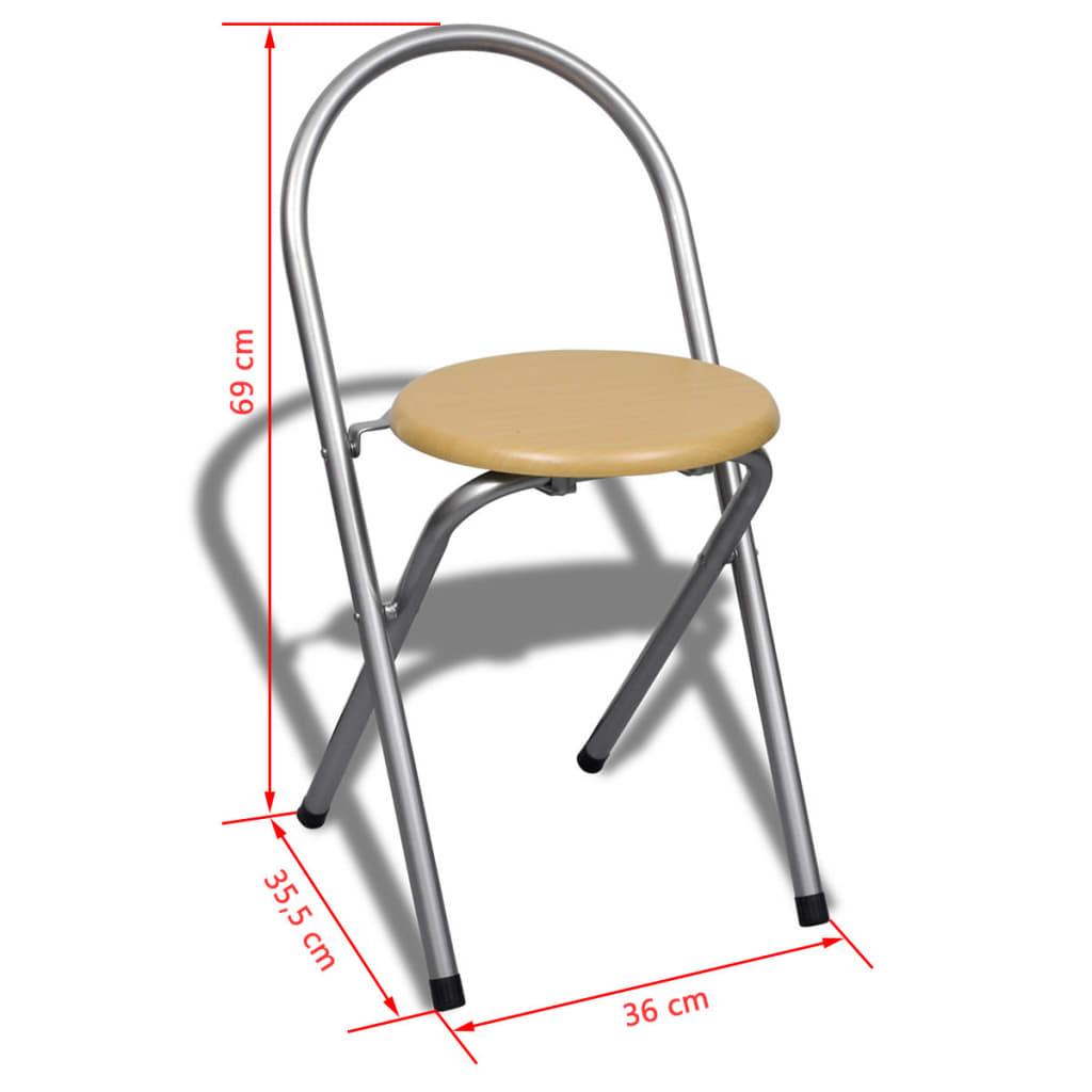 Foldable Breakfast Bar Set with 2 Chairs