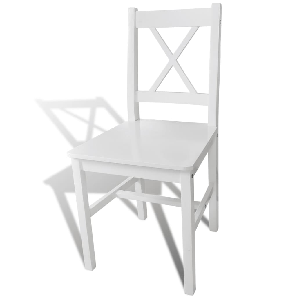 vidaXL Dining Chairs 2 pcs White Pinewood