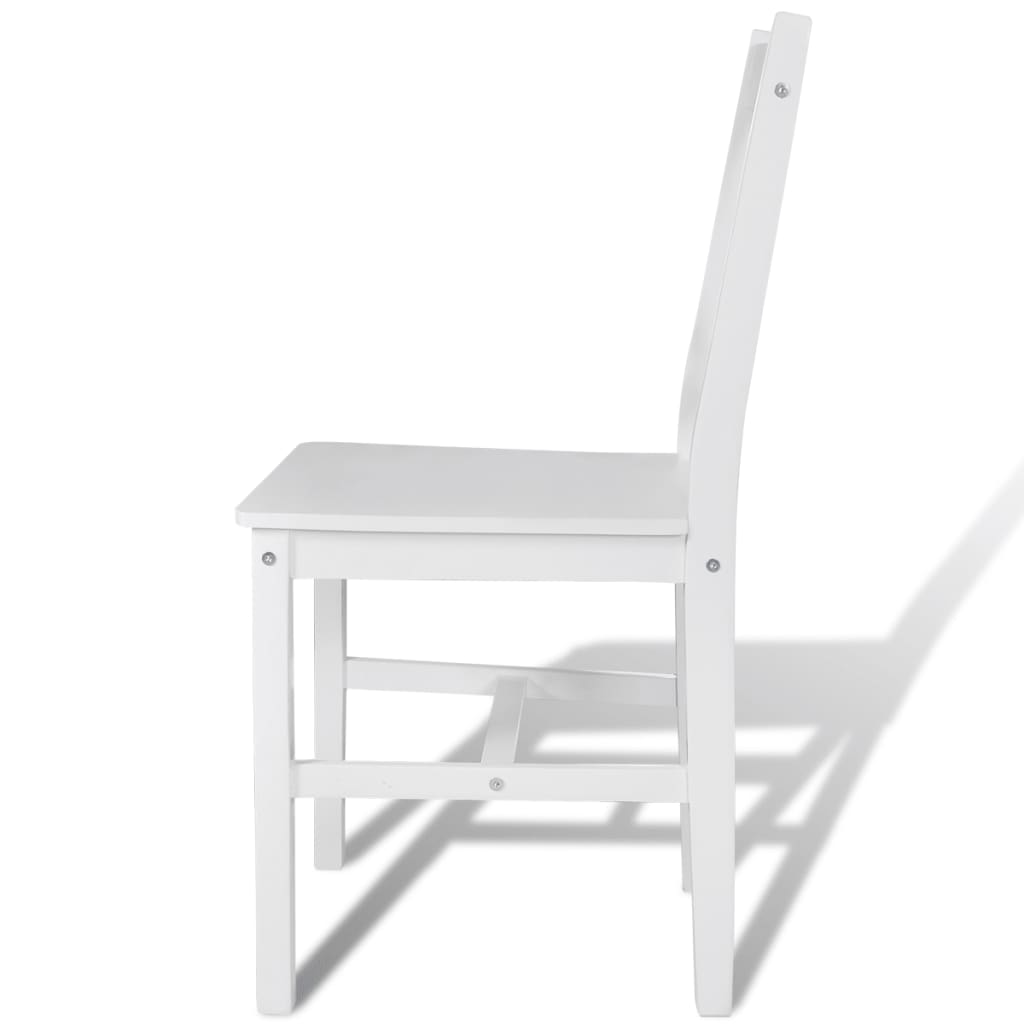 vidaXL Dining Chairs 2 pcs White Pinewood