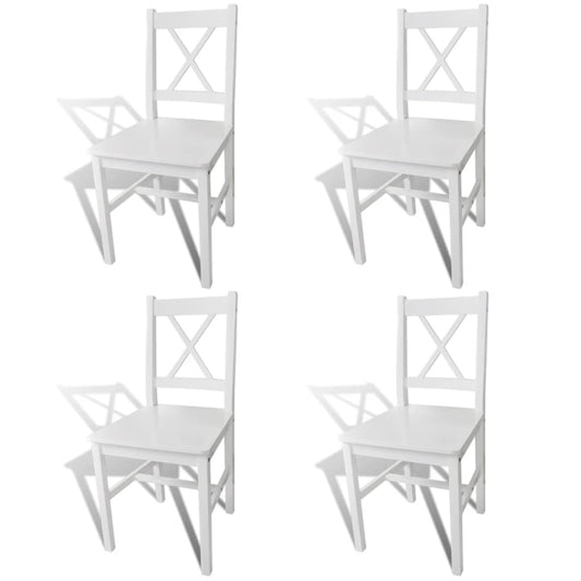 vidaXL Dining Chairs 4 pcs White Pinewood