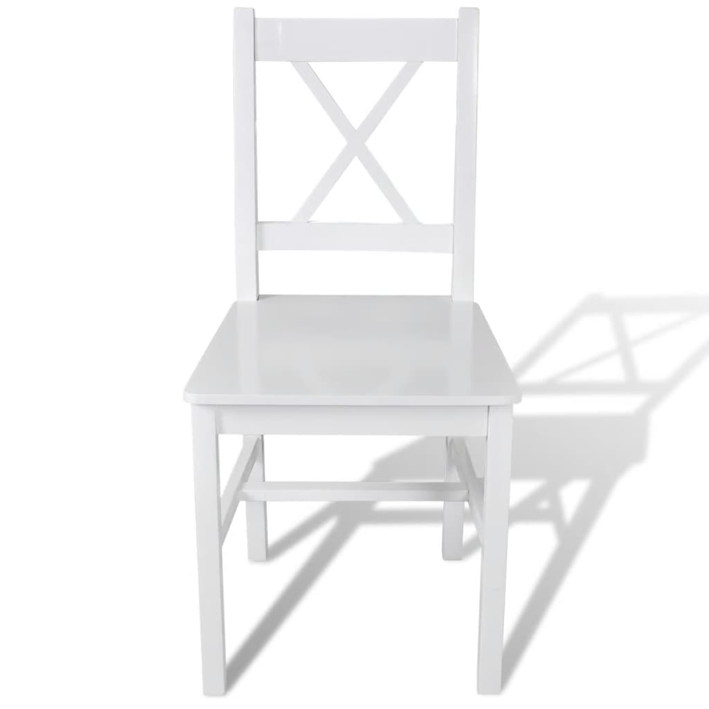 vidaXL Dining Chairs 4 pcs White Pinewood