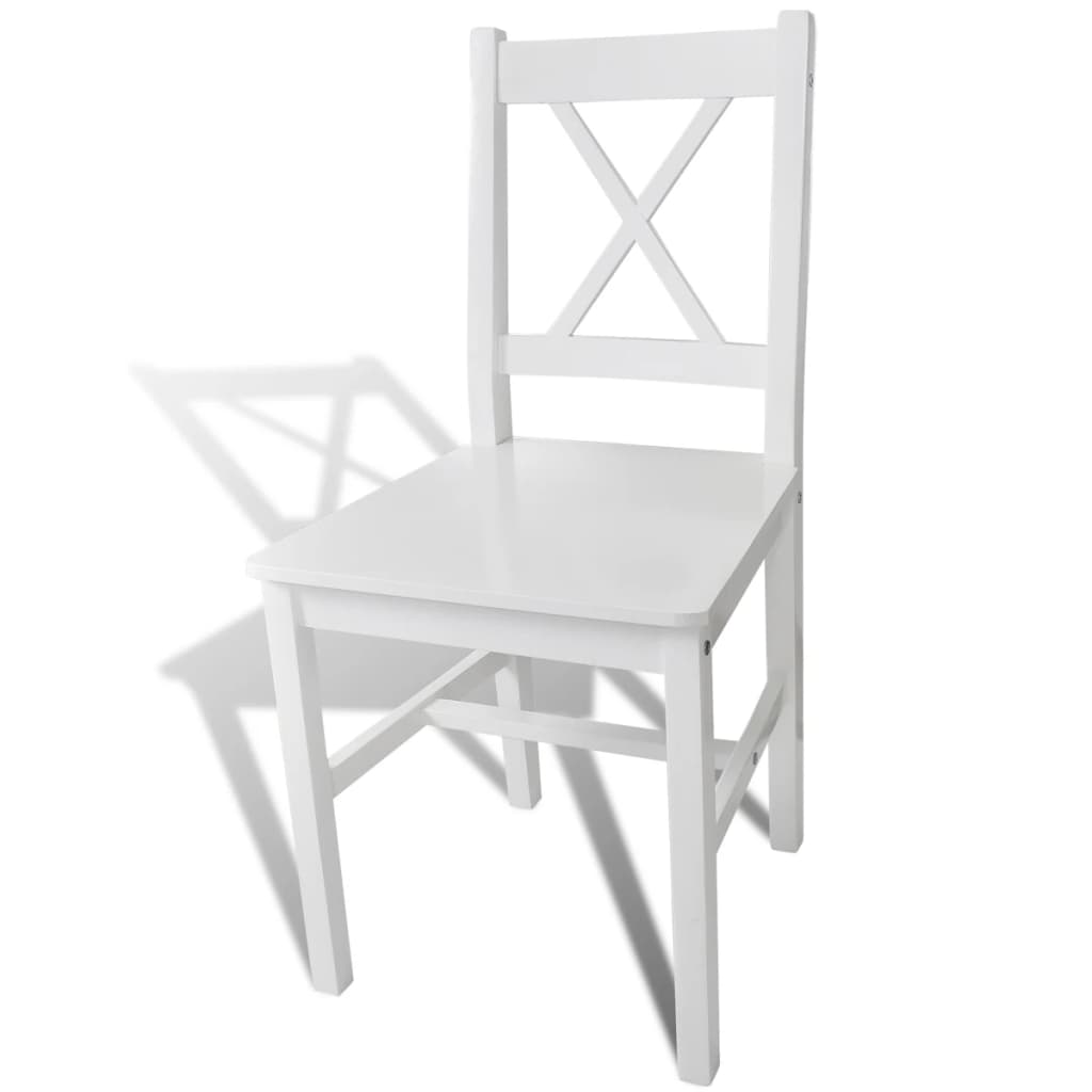 vidaXL Dining Chairs 4 pcs White Pinewood