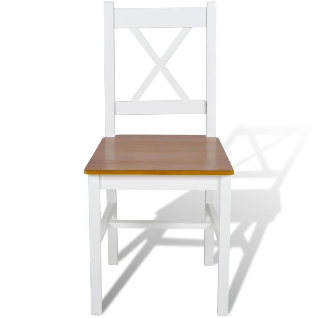 vidaXL Dining Chairs 2 pcs White Pinewood