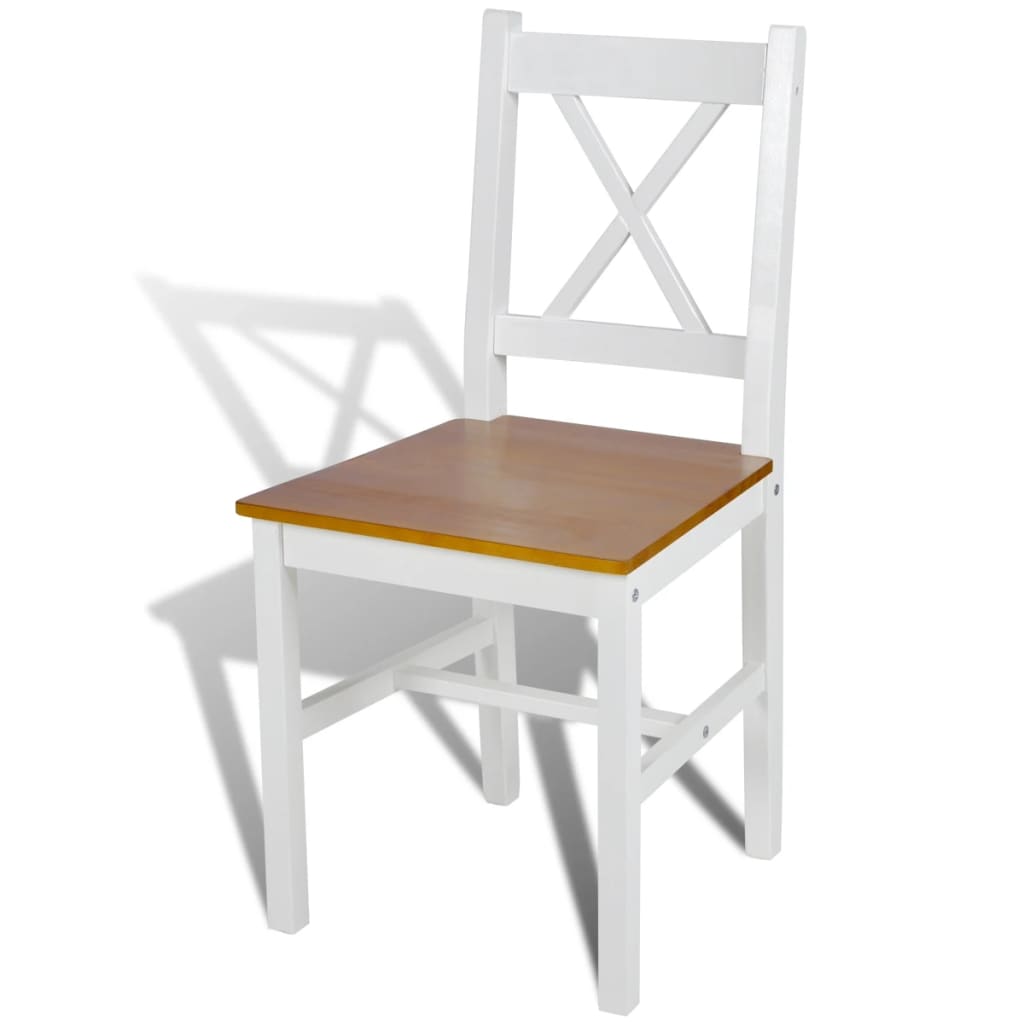 vidaXL Dining Chairs 2 pcs White Pinewood