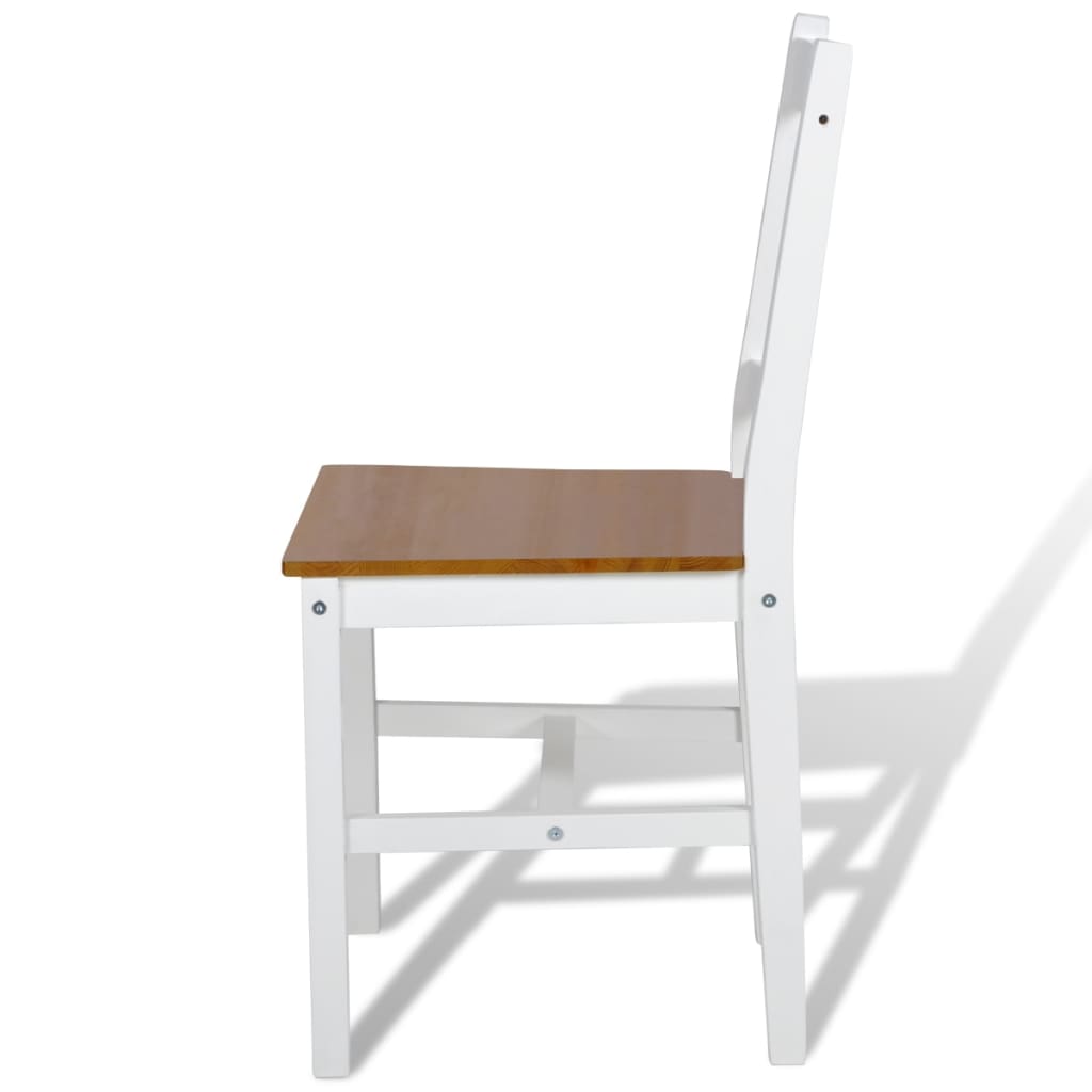 vidaXL Dining Chairs 2 pcs White Pinewood