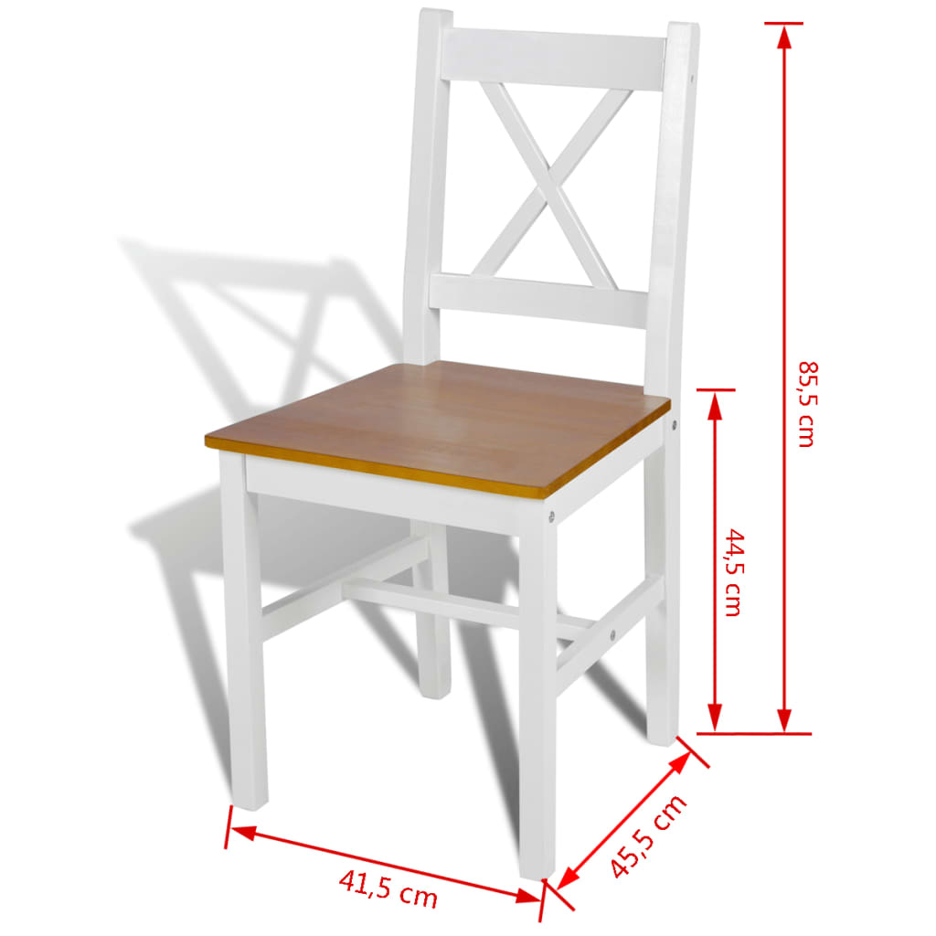 vidaXL Dining Chairs 2 pcs White Pinewood