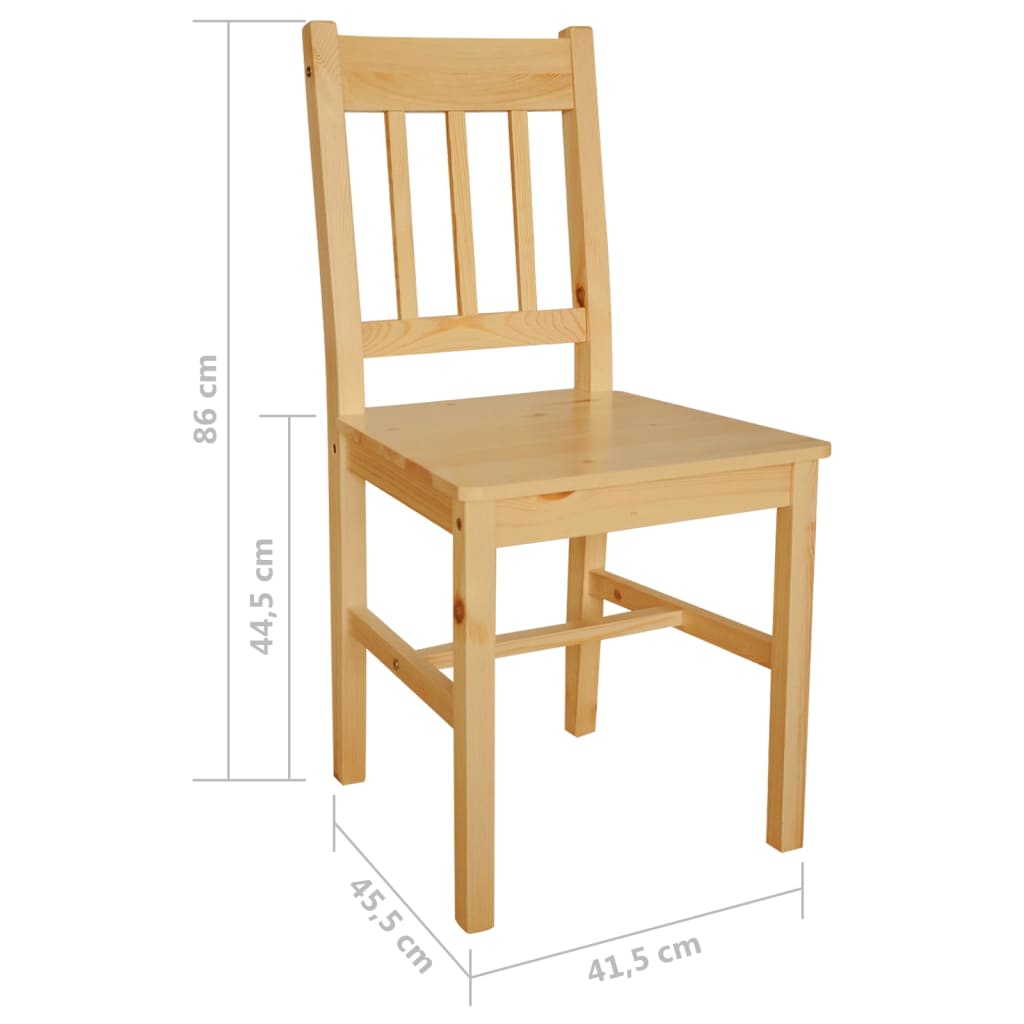 vidaXL Dining Chairs 4 pcs Pinewood