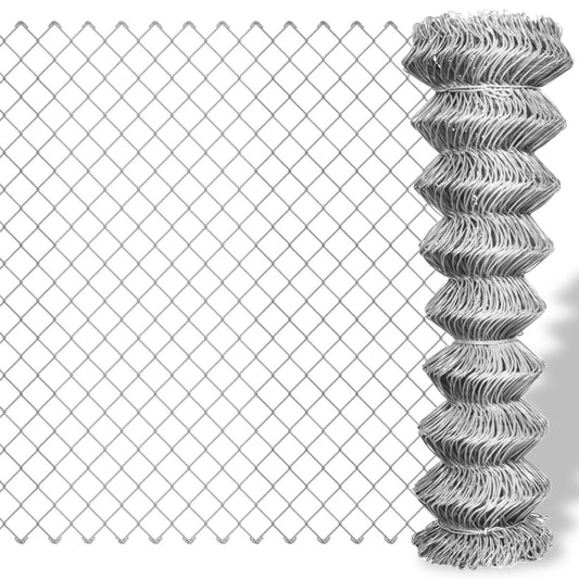 vidaXL Chain Link Fence Galvanised Steel 25x1 m Silver