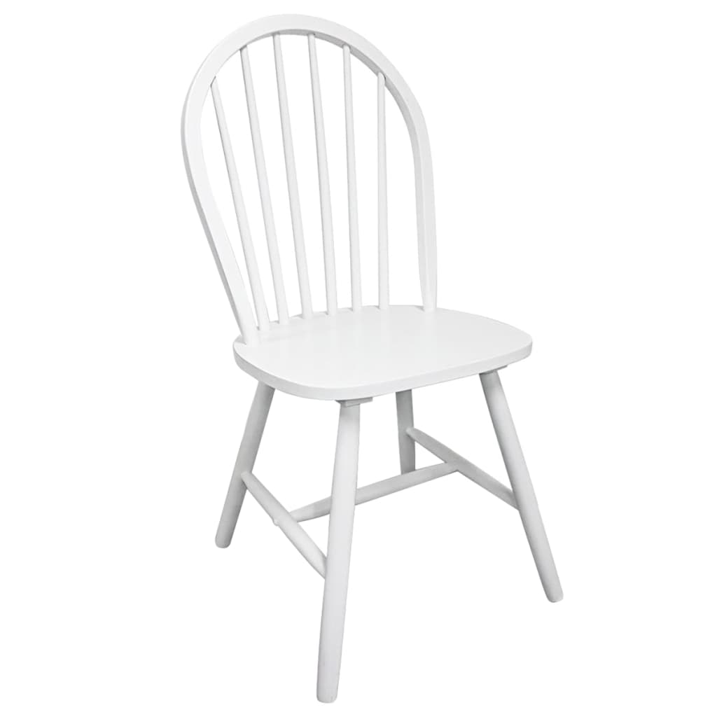 vidaXL Dining Chairs 2 pcs White Solid Rubber Wood