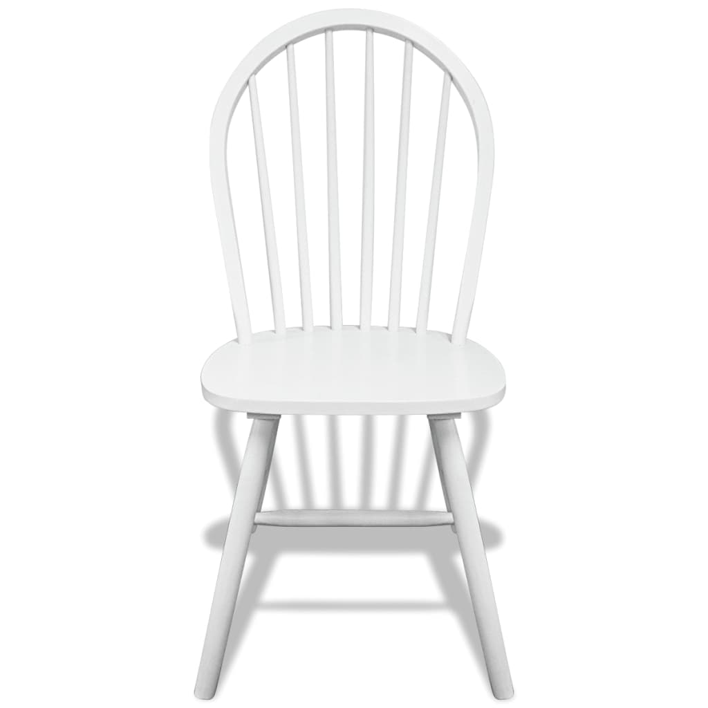 vidaXL Dining Chairs 6 pcs White Solid Rubber Wood