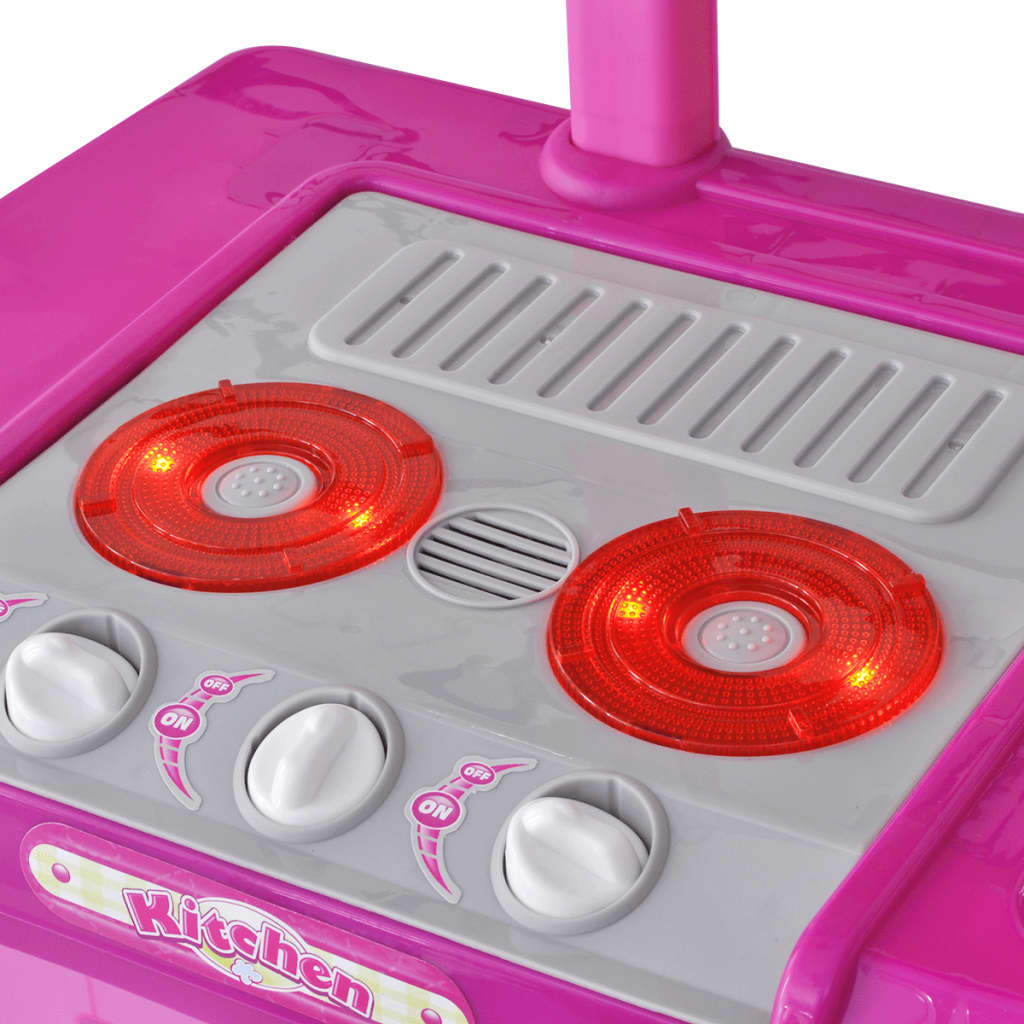 Cuisine jouet de salle de jeux pour enfants/enfants avec effets lumineux/sonores Rose